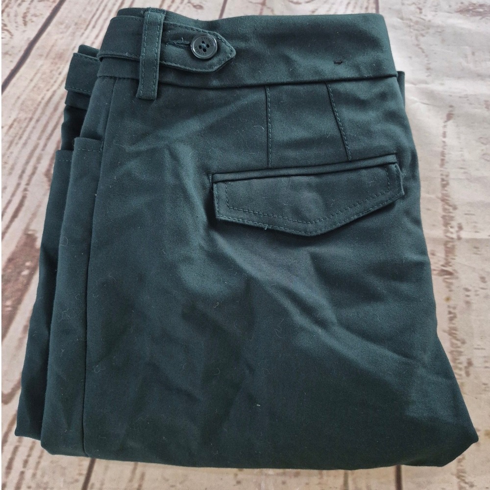 Express Columnist Dress Pants Womens 4R Hunter Green Straight Leg Trousers